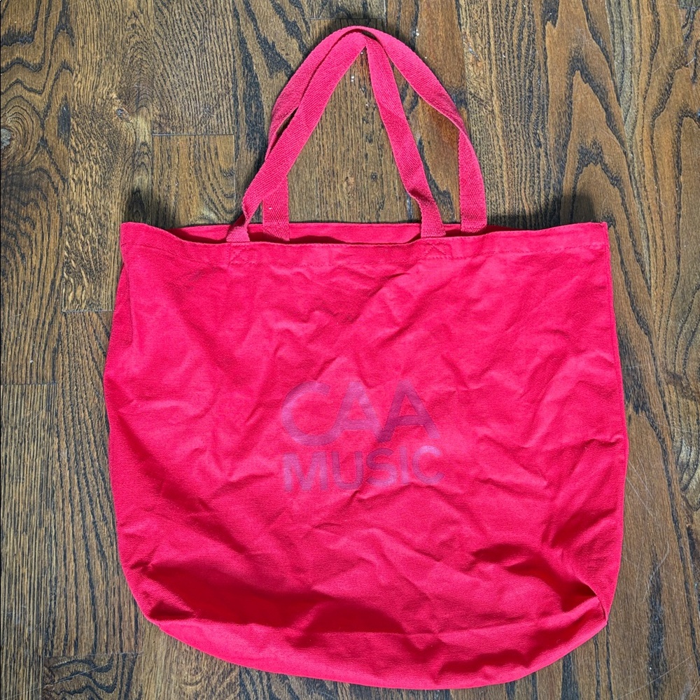 CAA Music Creative Artists Agency Red Canvas Tote Bag 100% Cotton 17x20in